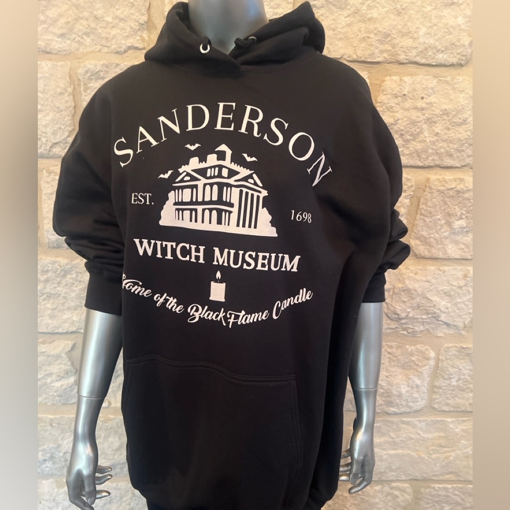 Sanderson Witch Museum Hoodie | Hocus Pocus Black Flame Candle Sweatshirt
